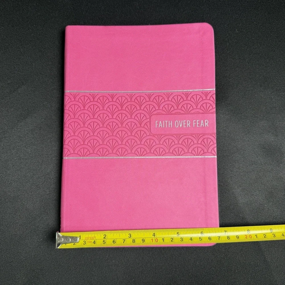 New NIV Pink Faith Over Fear Devotional Journal Leathersoft Guided Writing